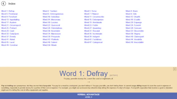 Verbal Advantage - Level 3 android App screenshot 0